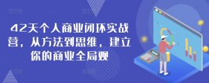 42天个人商业闭环实战营,从方法到思维,建立你的商业全局观-赚钱驿站