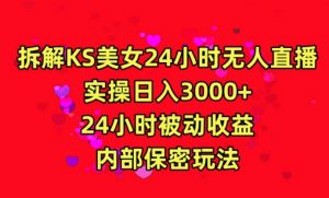 利用快手24小时无人美女直播,实操日入3000,24小时被动收益,内部保密玩法【揭秘】-赚钱驿站