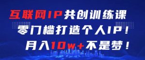互联网IP共创训练课,零门槛零基础打造个人IP,月入10w+不是梦【揭秘】-赚钱驿站