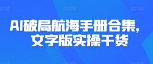 AI破局航海手册合集,文字版实操干货-赚钱驿站