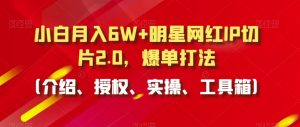 小白月入6W+明星网红IP切片2.0,爆单打法(介绍、授权、实操、工具箱)【揭秘】-赚钱驿站