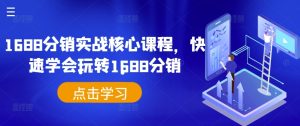 1688分销实战核心课程,快速学会玩转1688分销-赚钱驿站