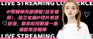 IP剪辑师内部课程(挂车视频)(更新09月),张兰电商IP切片带货培训,教你如何制造一条爆款带货视频-赚钱驿站
