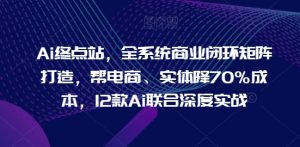 Ai终点站,全系统商业闭环矩阵打造,帮电商、实体降70%成本,12款Ai联合深度实战【0906更新】-赚钱驿站