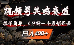 视频号共鸣赛道,操作简单,5分钟1个原创作品,日入几张【揭秘】-赚钱驿站