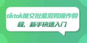 tiktok推文批量混剪操作教程,新手快速入门-赚钱驿站