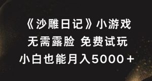 《沙雕日记》小游戏,无需露脸免费试玩,小白也能月入5000+【揭秘】-赚钱驿站