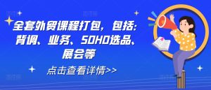 全套外贸课程打包,包括:背调、业务、SOHO选品、展会等-赚钱驿站