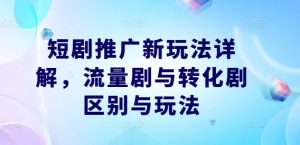 短剧推广新玩法详解,流量剧与转化剧区别与玩法-赚钱驿站