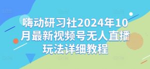 嗨动研习社2024年10月最新视频号无人直播玩法详细教程-赚钱驿站