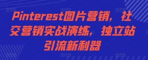 Pinterest图片营销,社交营销实战演练,独立站引流新利器-赚钱驿站