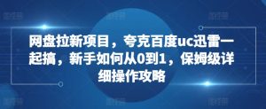 网盘拉新项目，夸克百度uc迅雷一起搞，新手如何从0到1，保姆级详细操作攻略-赚钱驿站