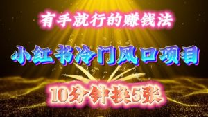 每天 10 分钟,小红书冷门风口项目开启,有手就行的搬运赚钱法,小白日入500 +【揭秘】-赚钱驿站