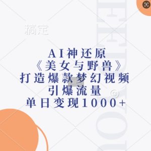 AI神还原《美女与野兽》,打造爆款梦幻视频,引爆流量,单日变现1k-赚钱驿站