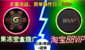 果冻宝盒推广88VIP,引流+转卖+返佣,多重收益,简单操作日入5张【揭秘】-赚钱驿站