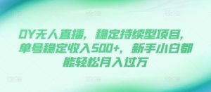DY无人直播,稳定持续型项目,单号稳定收入500+,新手小白都能轻松月入过万【揭秘】-赚钱驿站
