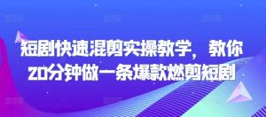 短剧快速混剪实操教学,教你20分钟做一条爆款燃剪短剧-赚钱驿站