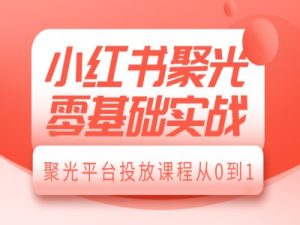 小红书聚光零基础实战，聚光平台投放课程从0到1-赚钱驿站