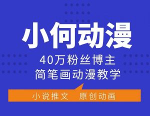 小何动漫简笔画动漫教学,40万粉丝博主课程,可做伙伴计划、分成计划、接广告等-赚钱驿站