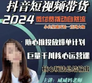 威威妈·短视频带货千川课,40节完整版,小白基础开始到大咖,微付费撬动自然流-赚钱驿站