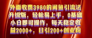 外面收费3980的闲鱼引流法,轻松易上手,0基础小白即可操作,日引200+创业粉的保姆级教程【揭秘】-赚钱驿站