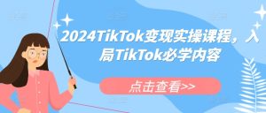2024TikTok变现实操课程,入局TikTok必学内容-赚钱驿站