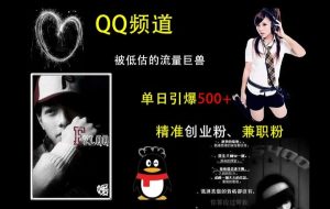 QQ频道:被低估的流量巨兽,单日引爆500+精准创业粉、兼职粉的引流秘籍-赚钱驿站