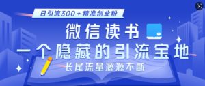 微信读书,一个隐藏的引流宝地,不为人知的小众打法,日引流300+精准创业粉,长尾流量源源不断-赚钱驿站