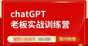 ChatGPT老板实战训练营,用GPT带飞,一人顶一个团队-赚钱驿站