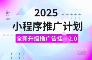 2025小程序推广计划,全新升级撸广告挂JI2.0玩法,日入多张,小白可做【揭秘】-赚钱驿站