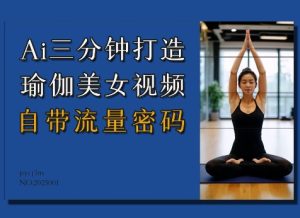 Ai3分钟打造瑜伽美女视频，自带流量密码-赚钱驿站
