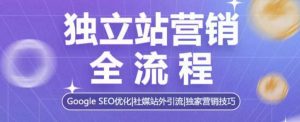 独立站营销全流程，Google SEO优化，社媒站外引流，独家营销技巧-赚钱驿站