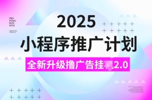 2025小程序推广计划，撸广告挂JI3.0玩法，日均5张【揭秘】-赚钱驿站