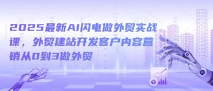 2025最新AI闪电做外贸实战课,外贸建站开发客户内容营销从0到3做外贸-赚钱驿站
