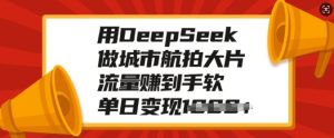 用DeepSeek做城市航拍大片,流量赚到手软,单日变现多张-赚钱驿站