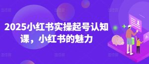 2025小红书实操起号认知课,小红书的魅力-赚钱驿站