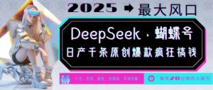 DeepSeek+蝴蝶号,2025年最大风口,日产千条原创爆款,轻松月入破W-赚钱驿站