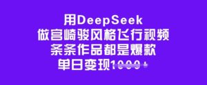 用DeepSeek做宫崎骏风格飞行视频，条条作品都是爆款，单日变现多张-赚钱驿站