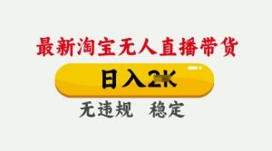 25年3月淘宝无人直播带货,日入多张,不违规不封号,独家技术,操作简单【揭秘】-赚钱驿站