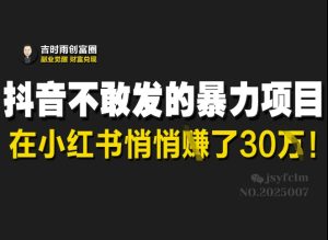 抖音不敢发的暴利项目,在小红书悄悄挣了30W-赚钱驿站