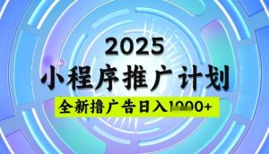 2025微信小程序推广计划,撸广告玩法,日均5张,稳定简单【揭秘】-赚钱驿站