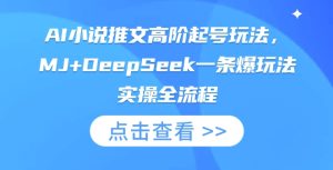 AI小说推文高阶起号玩法,MJ+DeepSeek一条爆玩法实操全流程-赚钱驿站