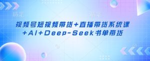 视频号短视频带货+直播带货系统课+AI+Deep-Seek书单带货-赚钱驿站