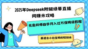 2025年Deepseek附能绿幕直播间挣米攻略无需拜师自学月入过W保姆级教程,最适合小白宝妈的轻创业-赚钱驿站