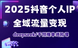 2025抖音个人IP全域流量变现进阶课,deepseek千川爆单进阶课-赚钱驿站