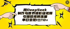 用DeepSeek制作鸟世界摄影级视频，引爆短视频流量，单日变现1k-赚钱驿站