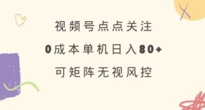 视频号点点关注，0成本单号80+，可矩阵，绿色正规，长期稳定【揭秘】-赚钱驿站