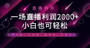 半无人直播带货，一场利润数张，适合所有平台玩法，小白也可轻松-赚钱驿站