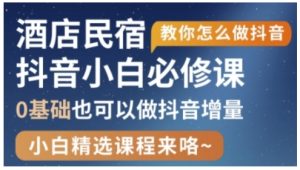 抖音本地生活酒店民宿运营,0基础也可以做抖音增量-赚钱驿站