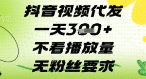 抖音视频代发一天3张+,不看播放量,无粉丝要求【揭秘】-赚钱驿站